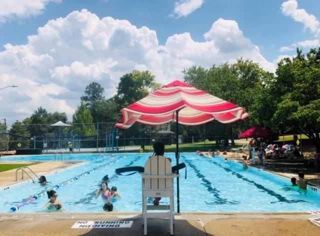 Pool with Lifeguard Stand
