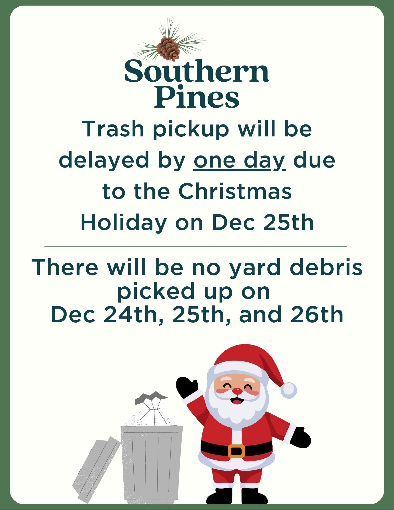 Christmas Trash Pick Up Flyer